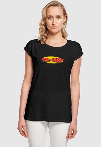 ABSOLUTE CULT Shirt 'Tom and Jerry - Inline' in Black: front