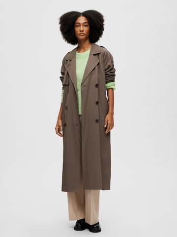 SELECTED FEMME Between-Seasons Coat 'New Bren' in Brown: front