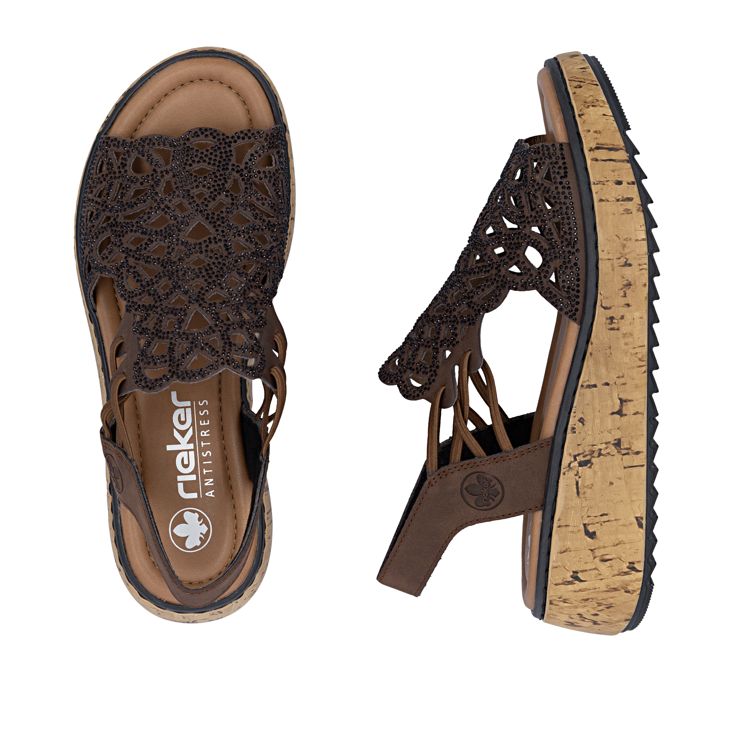 Rieker Strap sandal 'V1765' in Brown