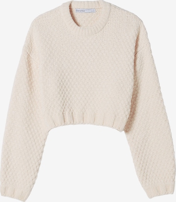 Bershka Sweater in Beige: front