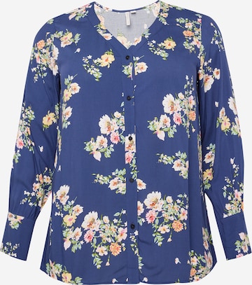 ONLY Carmakoma Blouse 'NOVA' in Blauw: voorkant