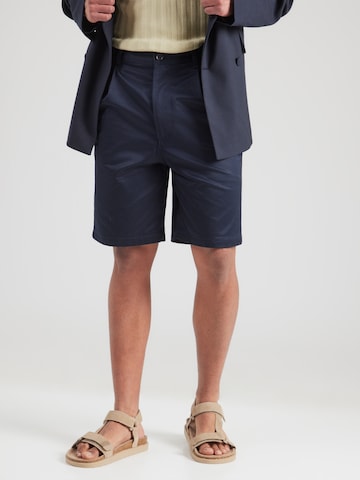 mėlyna BOSS Standartinis Klostuotos kelnės 'C-Kai-DPLL': priekis