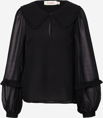 Louche Blouse 'TUPPENCE' in Black: front