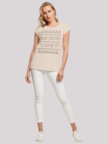 T-shirt 'Merry Christmas Everyone' F4NT4STIC en beige