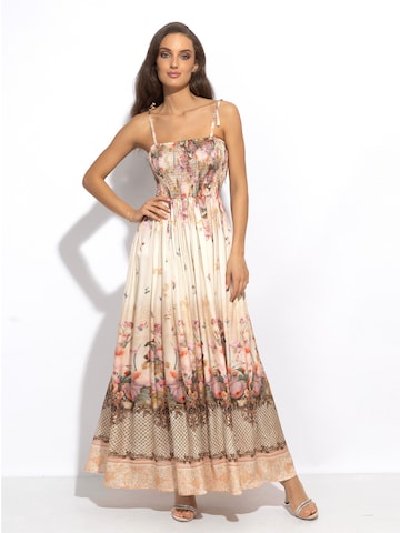 JIORO Zomerjurk 'BAROQUE FLOWERS' in Beige