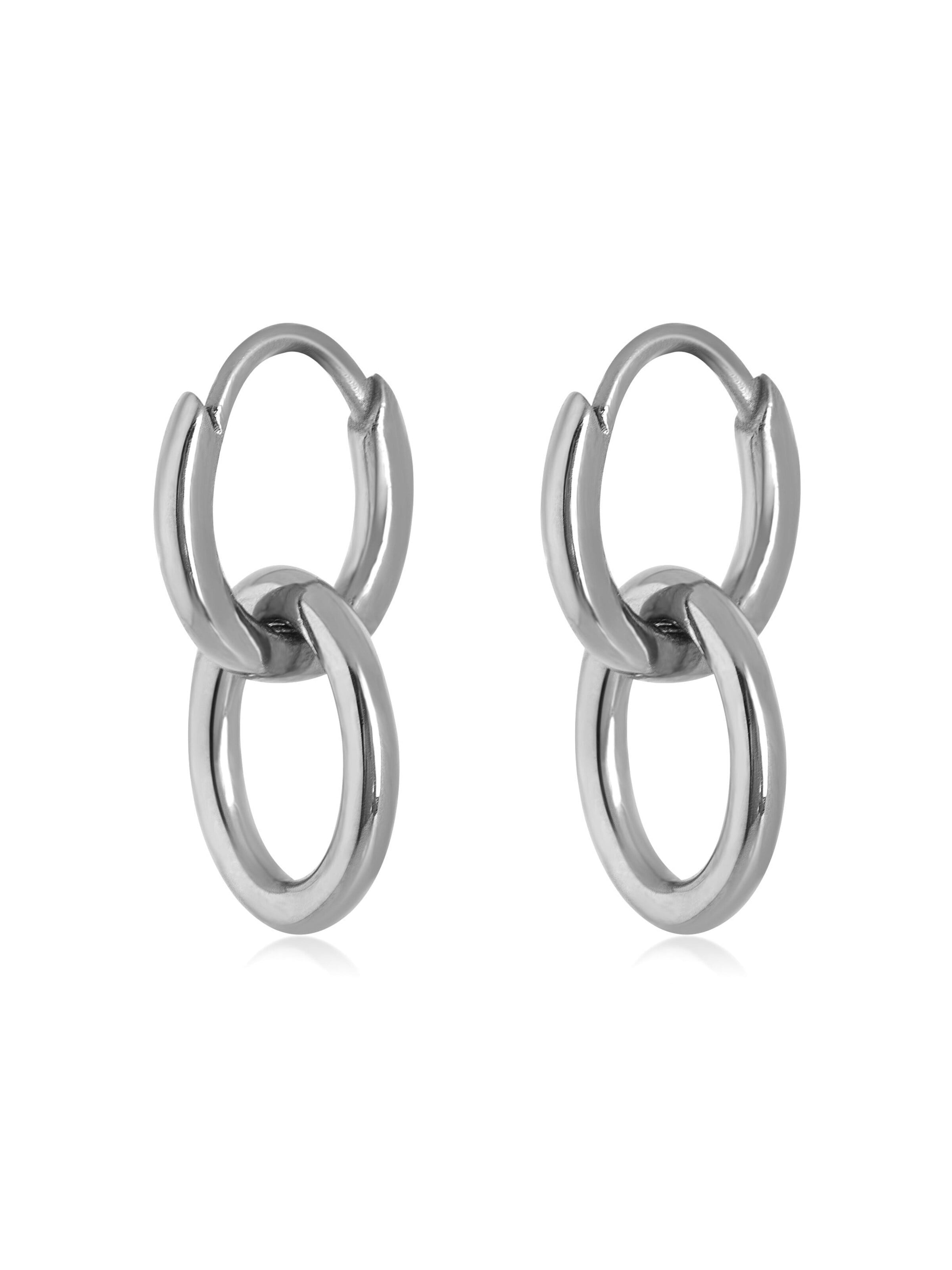 Akitsune Earrings 'Unity' in Silver: front