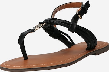 juoda TOM TAILOR Šlepetės per pirštą: priekis