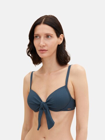 TOM TAILOR Push-up Bikinitop in Blauw