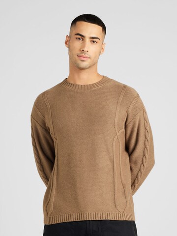 TOPMAN Sweater in Brown: front