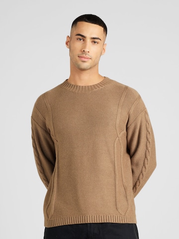 TOPMAN Sweter w kolorze brązowy: przód