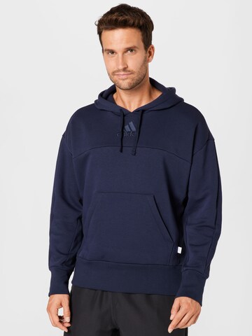 Sweat de sport 'Studio Lounge Fleece' ADIDAS SPORTSWEAR en bleu : devant