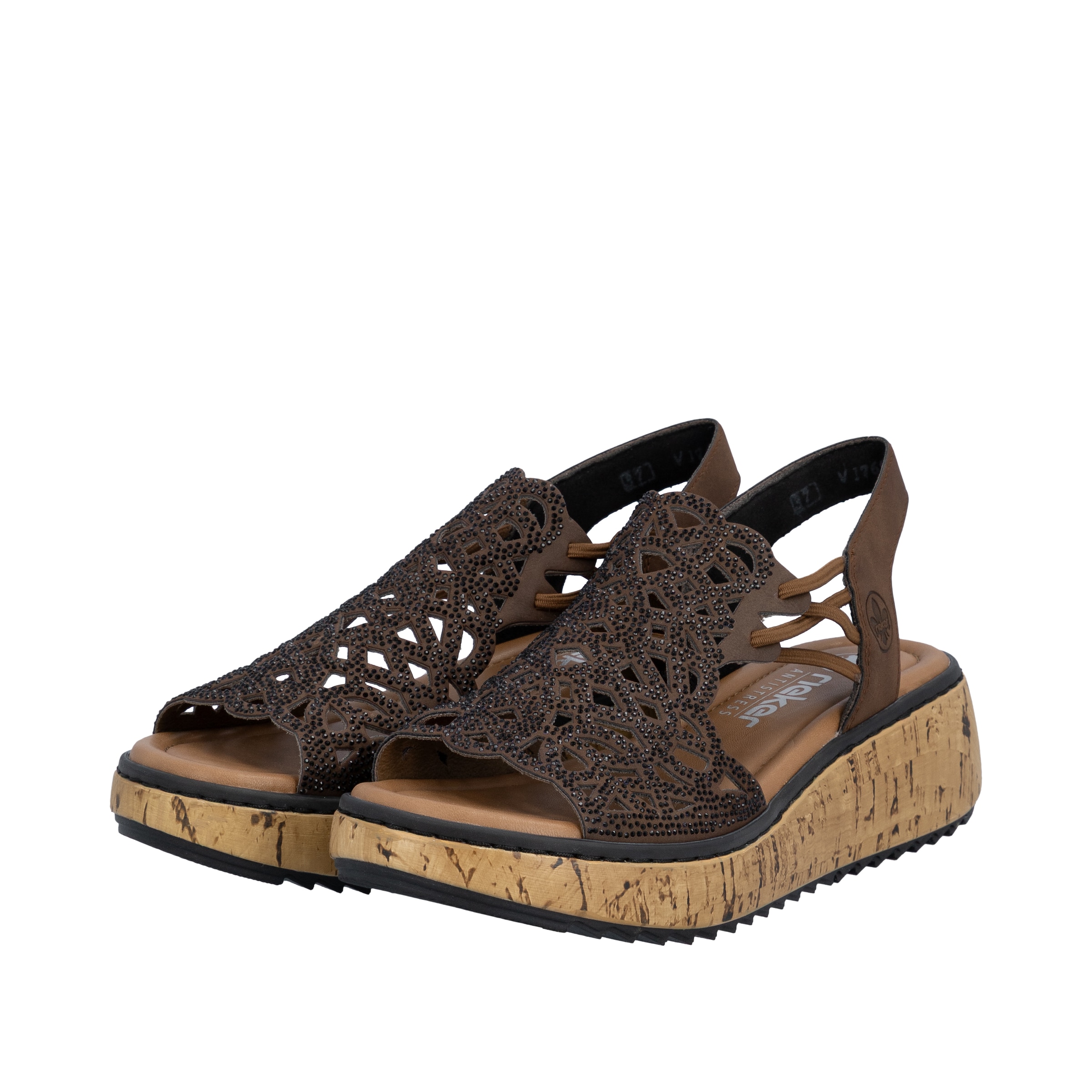 Rieker Strap sandal 'V1765' in Brown