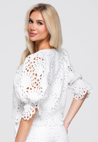 Ombre Blouse in White