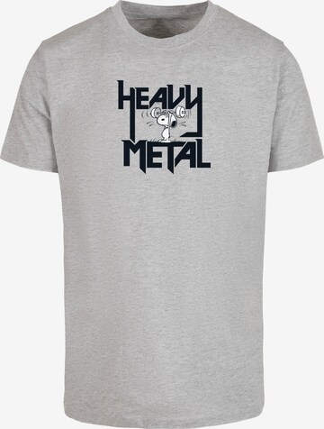 Merchcode Shirt 'Peanuts - Heavy Metal' in Grey: front