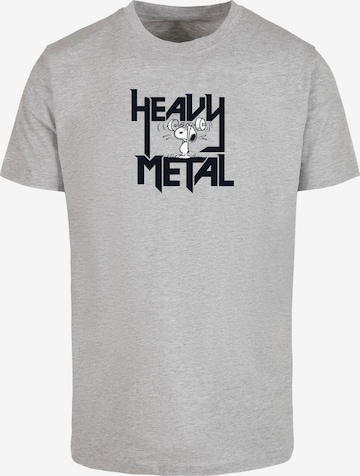 Merchcode Shirt 'Peanuts - Heavy Metal' in Grijs: voorkant