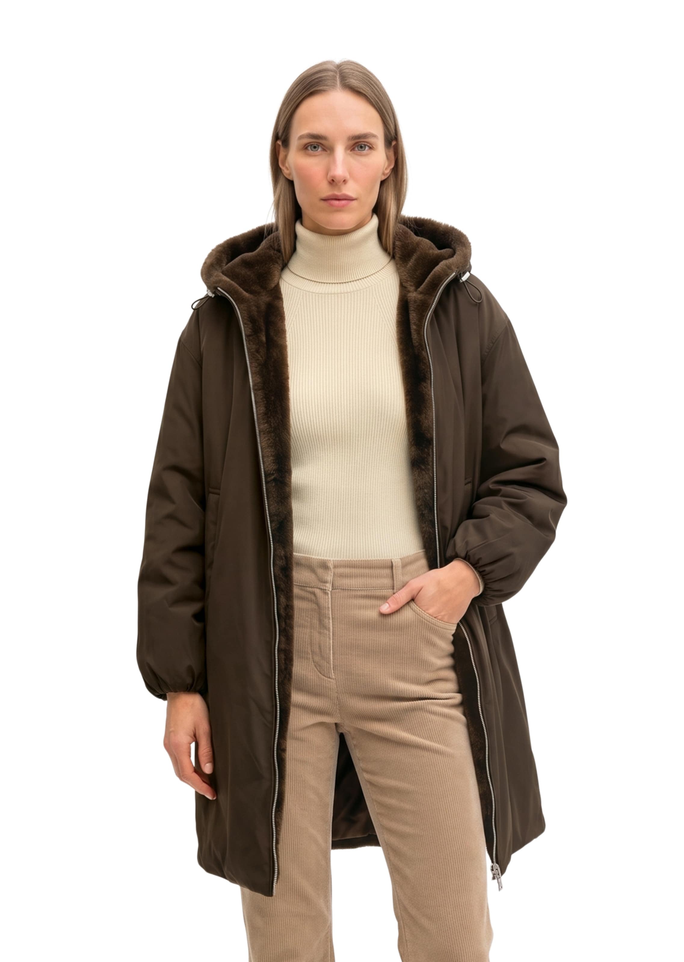 Marc O'Polo Raincoat in Brown: front