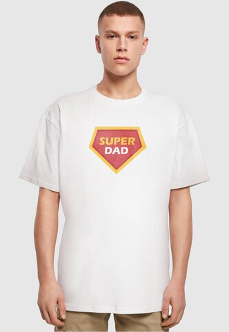 Merchcode T-Shirt 'Fathers Day - Super Dad' in Weiß: Vorderseite