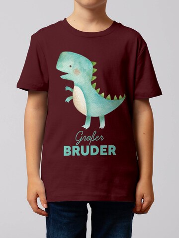 T-Shirt 'Dinosaurier 03 Großer Bruder' watabout.kids en rouge