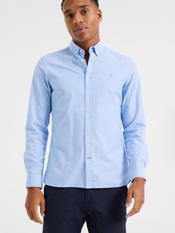 WE Fashion Slim fit Button Up Shirt in Blue