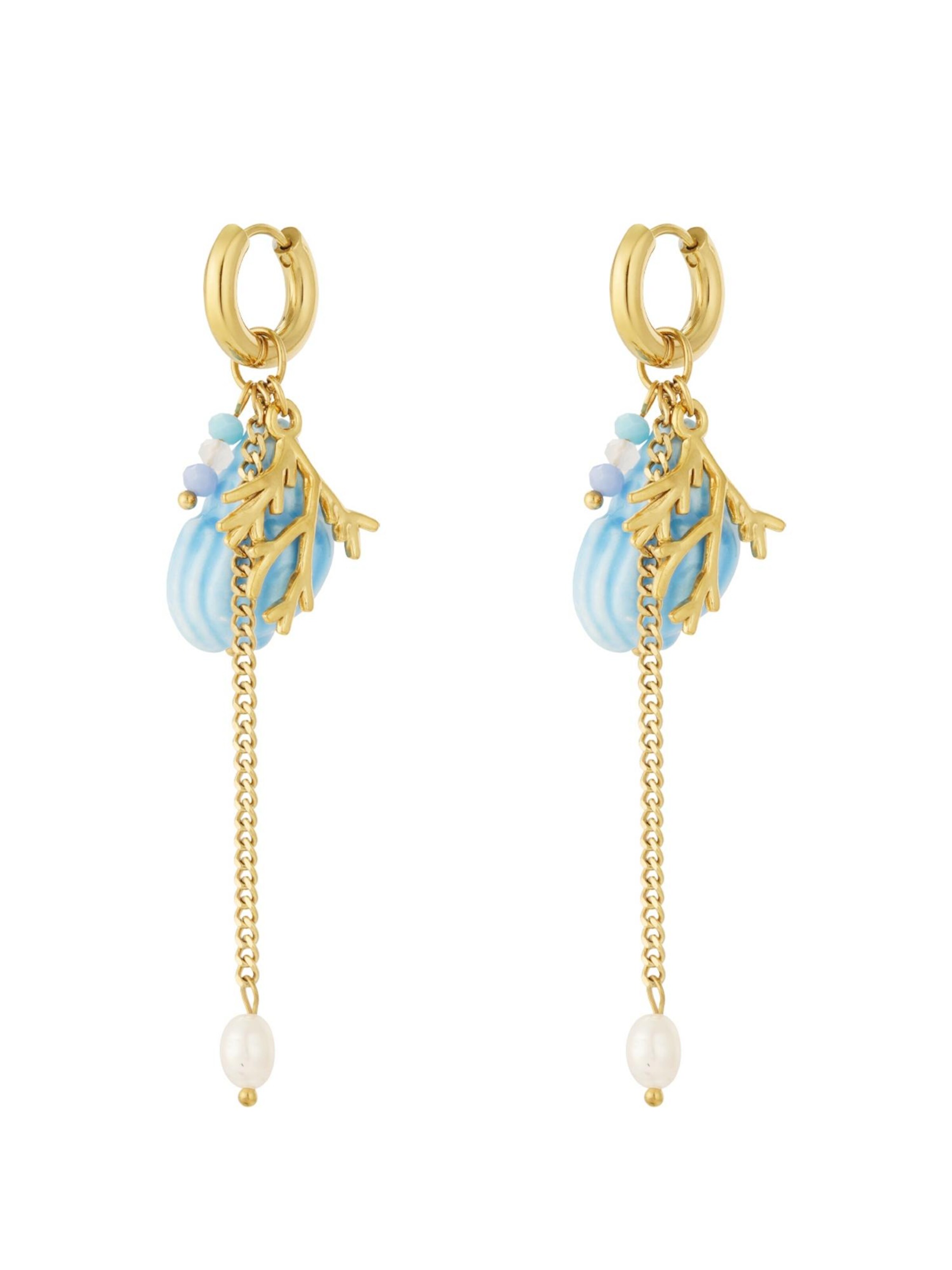 Cala Rose Ohrringe 'SIRENA'‌‌‌ in Blau: Vorderseite