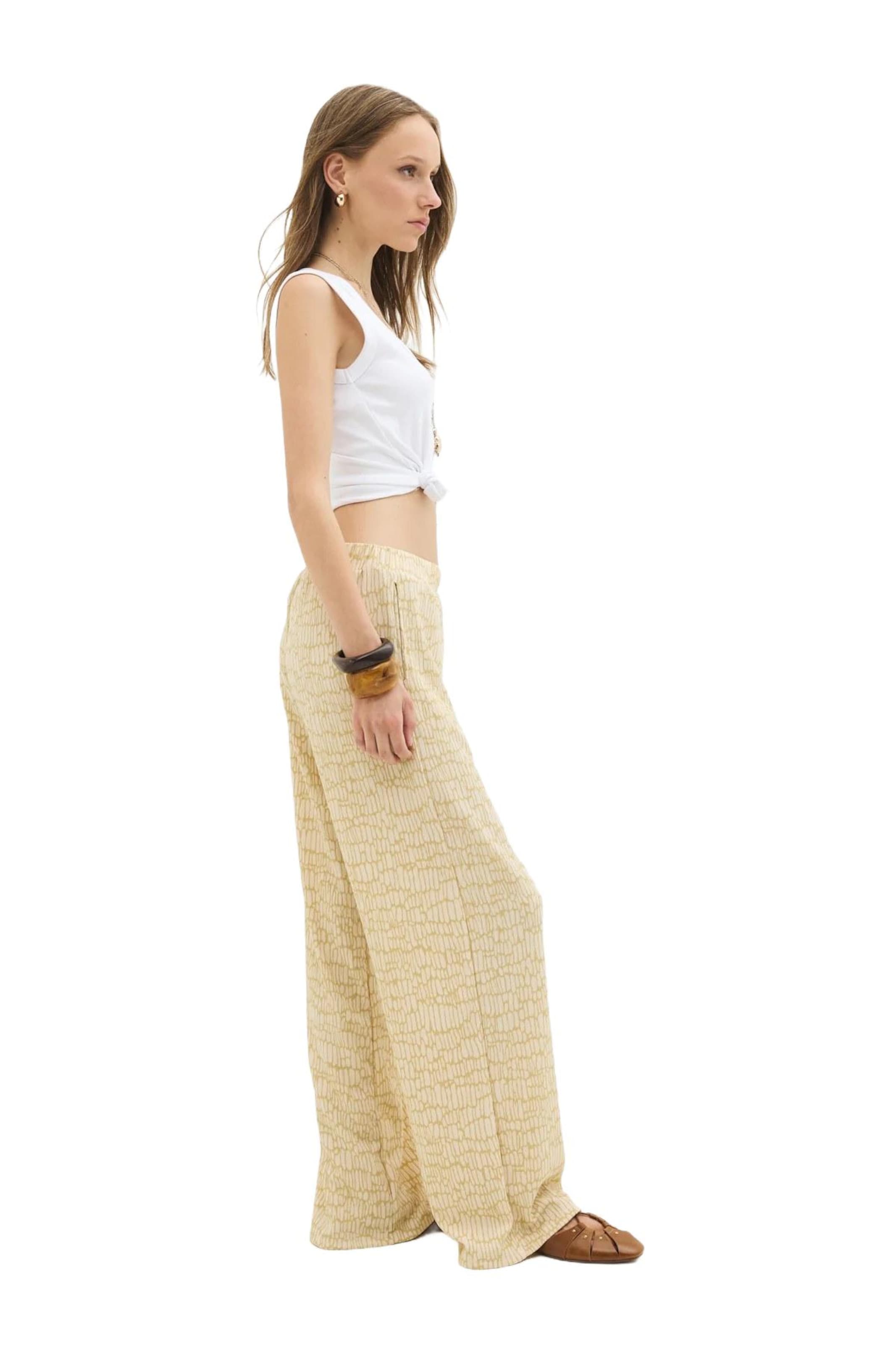 No Matter What Wide leg Broek in Beige