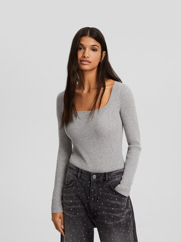 Bershka Shirtbody in Grau: Vorderseite