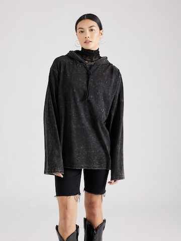 WEEKDAYSweater majica - crna boja: prednji dio