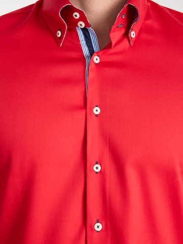 Slim fit Camicia business 'Roma Iconic Satin Man Shirt White' di 7Camicie in rosso