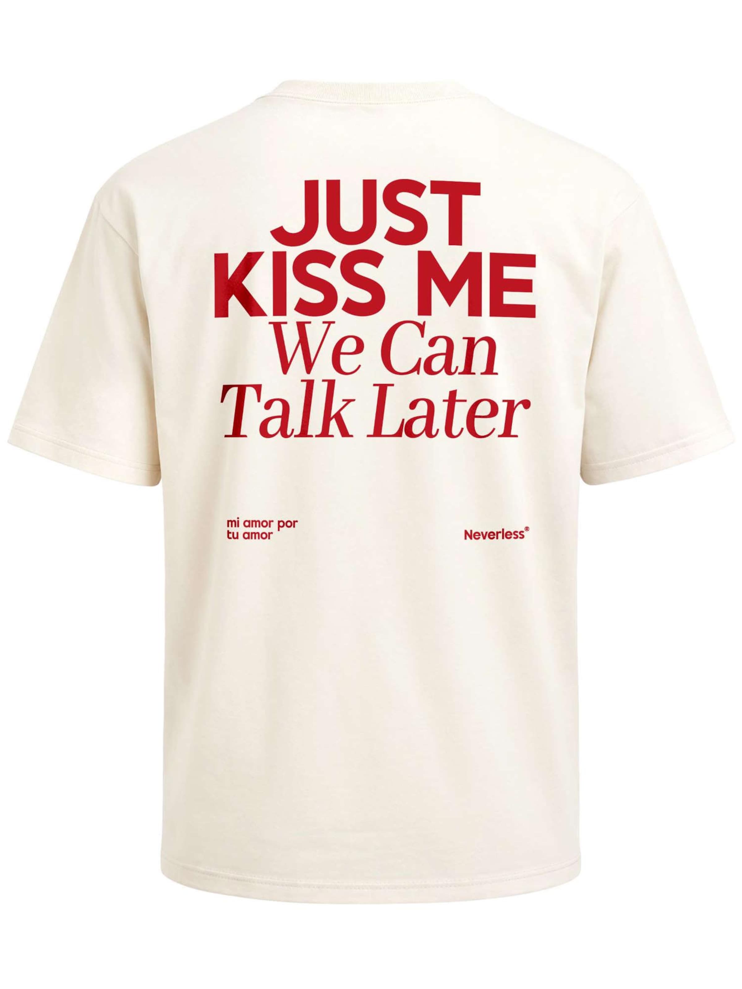 Neverless Shirt 'just kiss me' in Beige: front