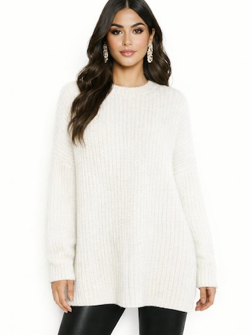 Worldclassca Oversized Sweater 'Dicker' in White: front