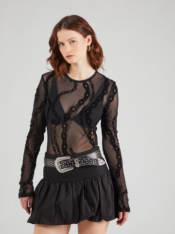 Versace Jeans Couture - Body de blusa en negro: frente