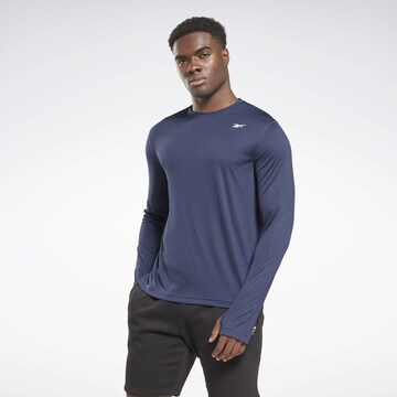 T-Shirt fonctionnel Reebok en bleu : devant