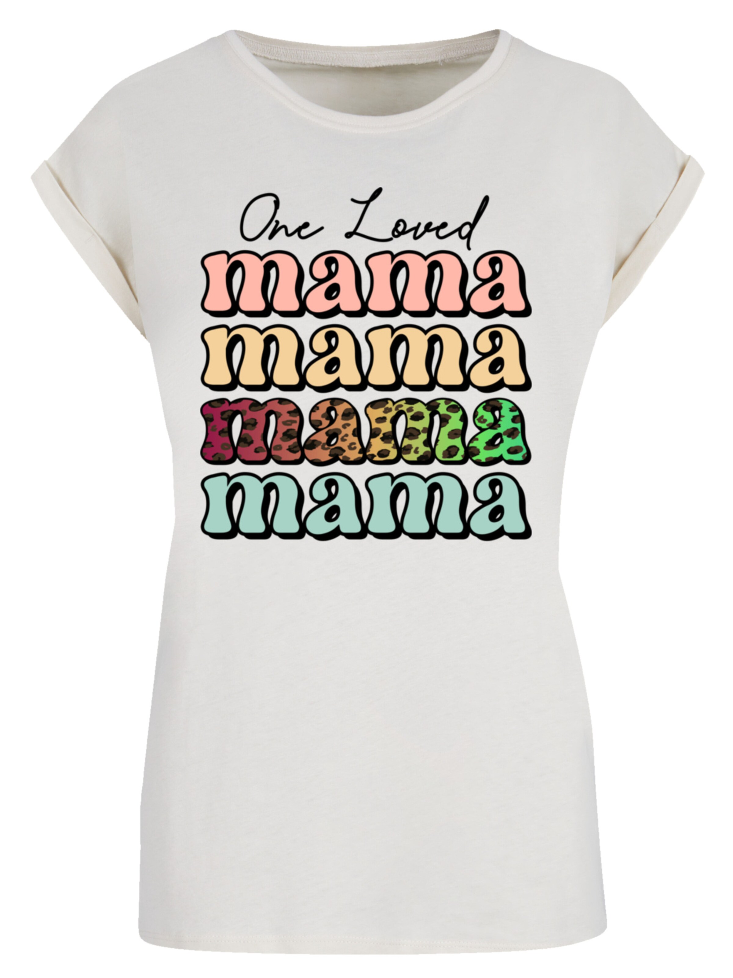 T-shirt 'Mothers Day Mama Typography Leopard Print Pastel' F4NT4STIC en beige : devant