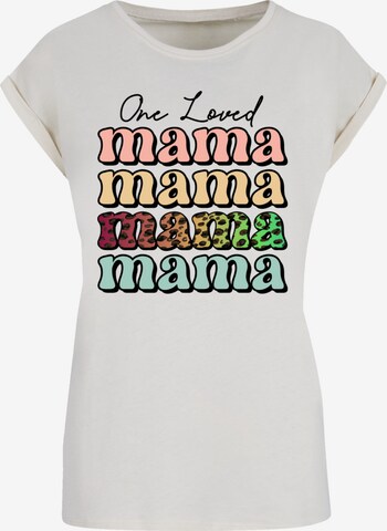 T-shirt 'Mothers Day Mama Typography Leopard Print Pastel' F4NT4STIC en beige : devant