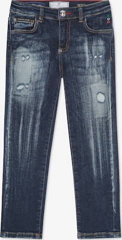 Philipp Plein - regular Vaquero 'Skull' en azul: frente