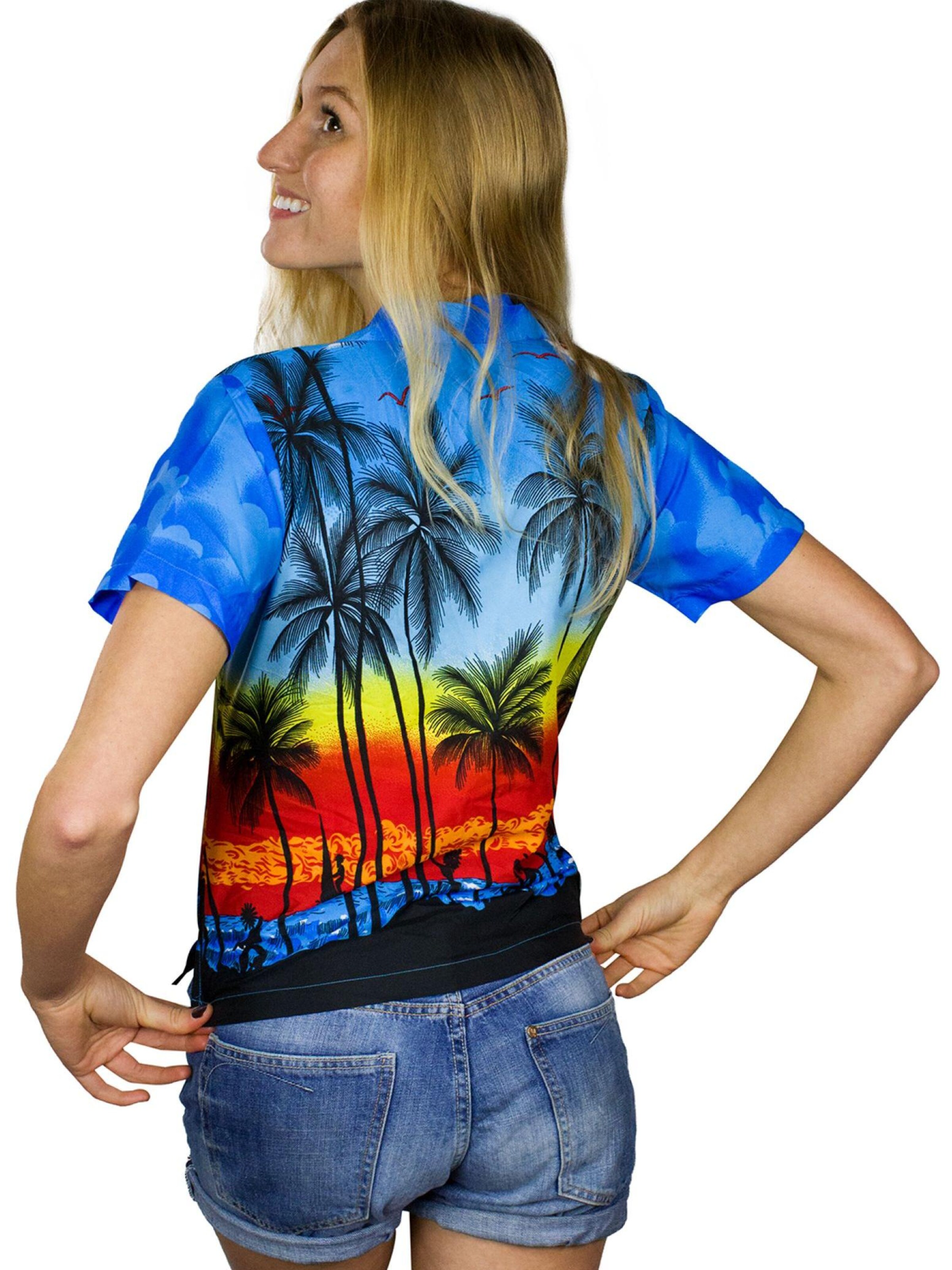 King Kameha Bluse 'Beach'‌‌‌‌‌ in Blau