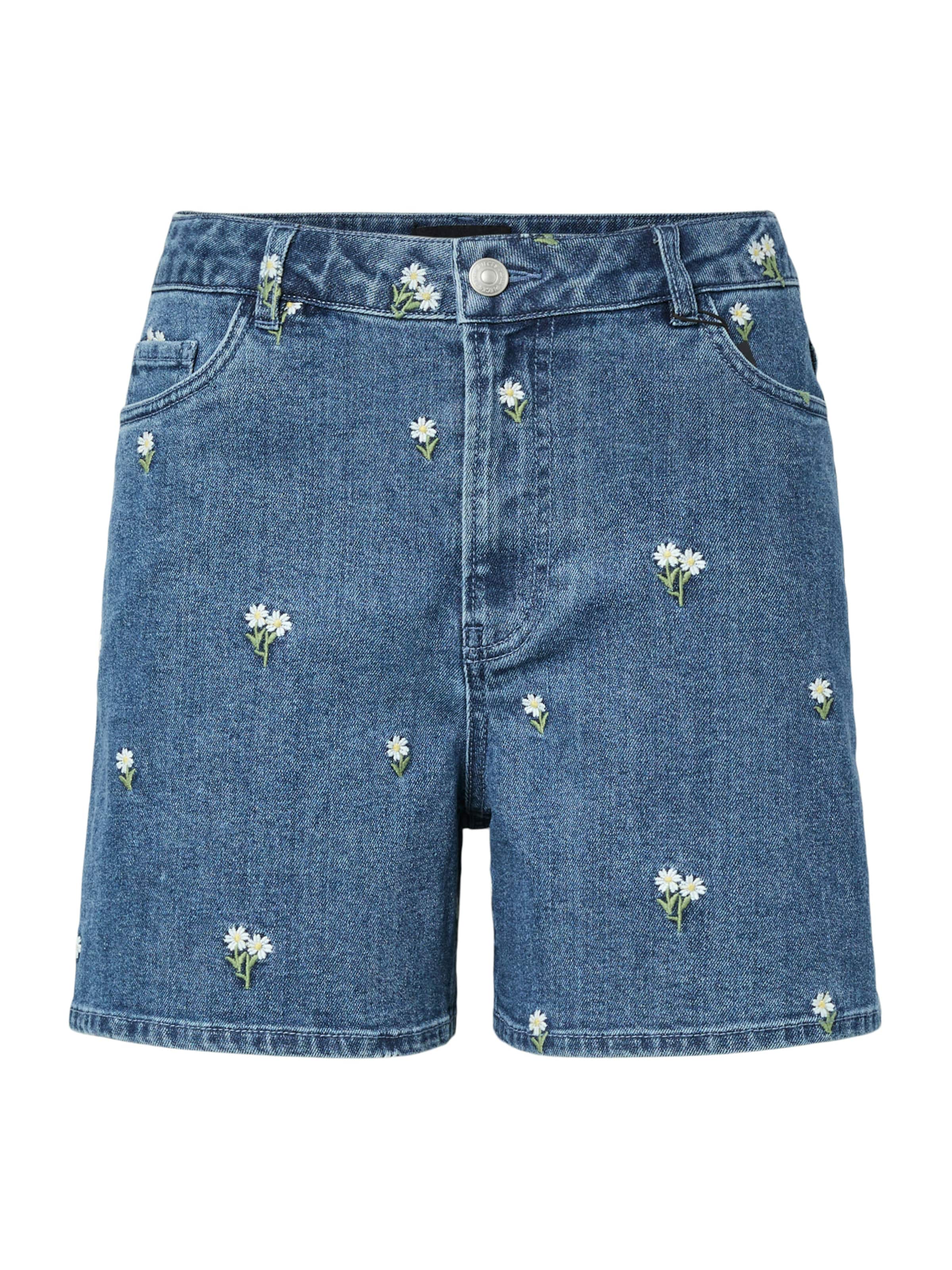 PIECES Loosefit Farkut 'PCFLORA' värissä sininen: etupuoli