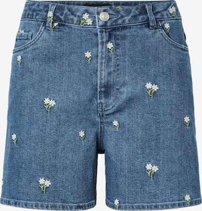 PIECES Farkut 'PCFLORA' koossa 25-26 värissä sininen denim / vihreä / valkoinen, Tuotenäkymä