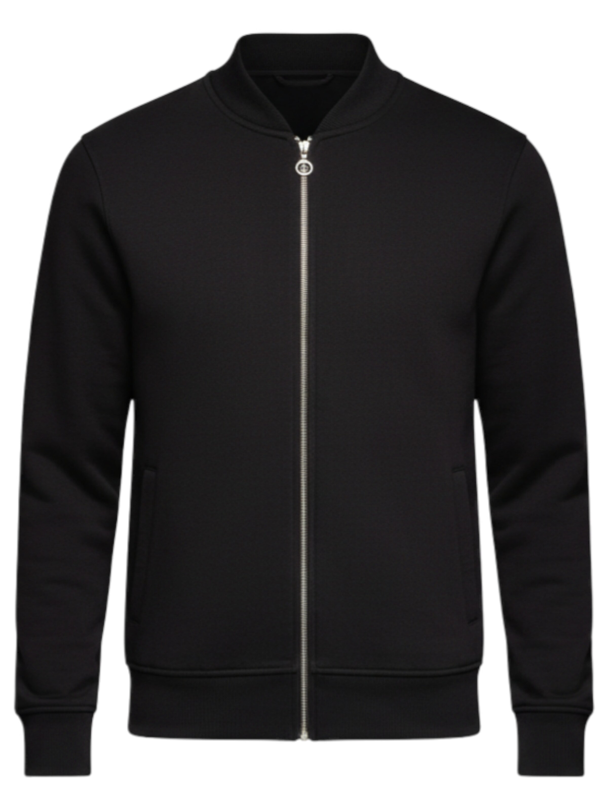 Ombre Sweatvest 'OM-SSZP-0215' in Zwart: voorkant