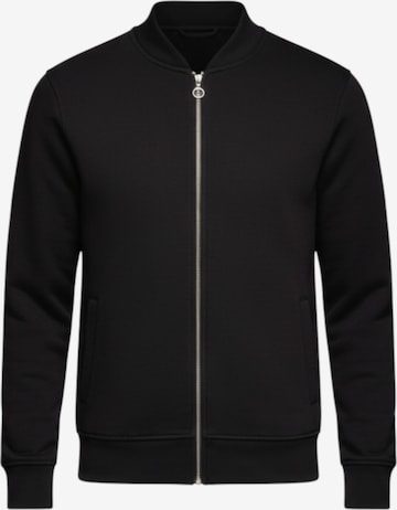 Ombre Sweatvest 'OM-SSZP-0215' in Zwart: voorkant