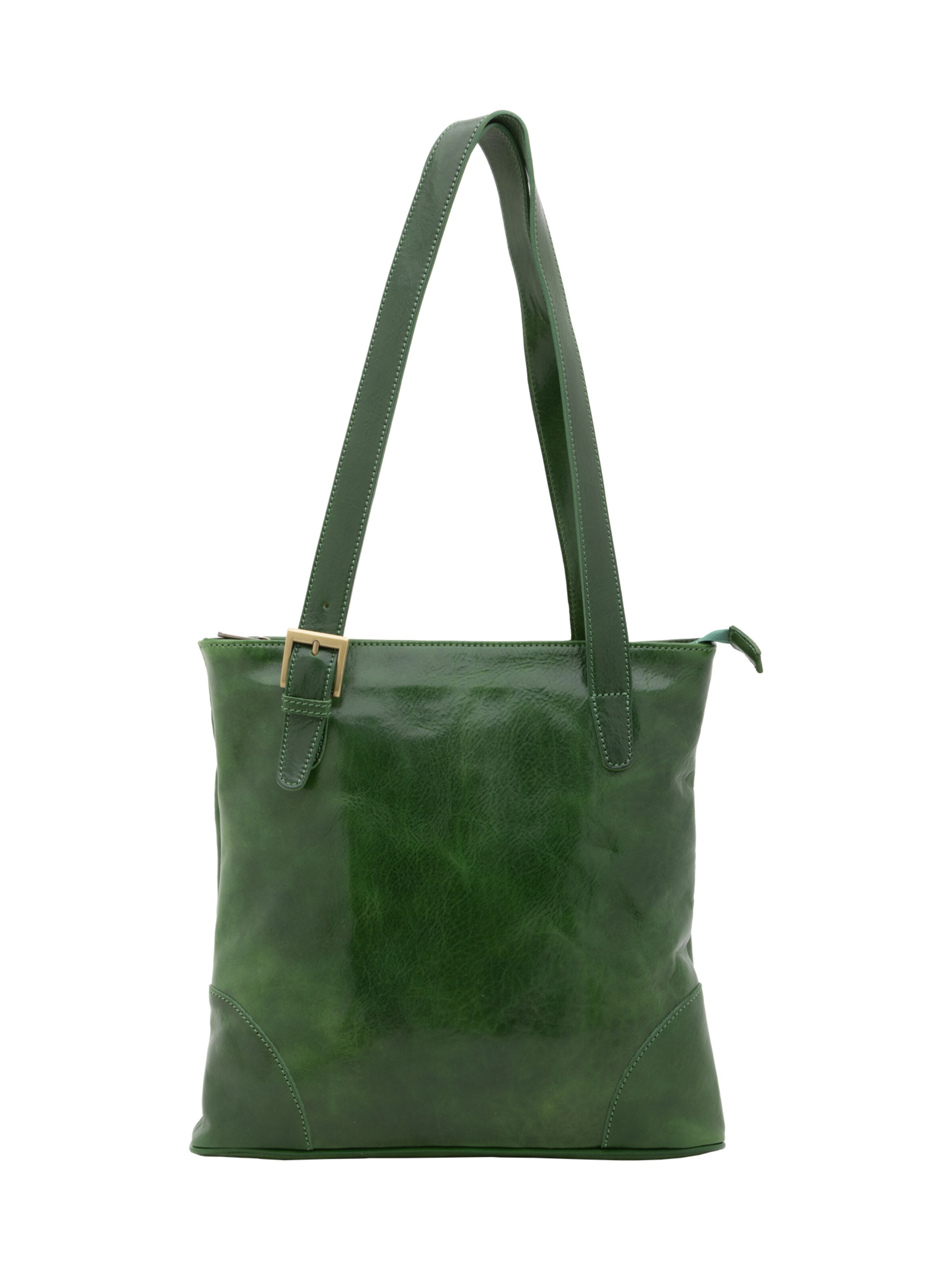 Borsa a spalla 'Borsa a Spalla Donna Pelle Vacchetta - Chiusura Zip' di I Fratelli in verde: frontale