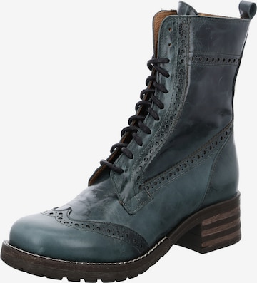 BRAKO Lace-Up Ankle Boots in Green: front