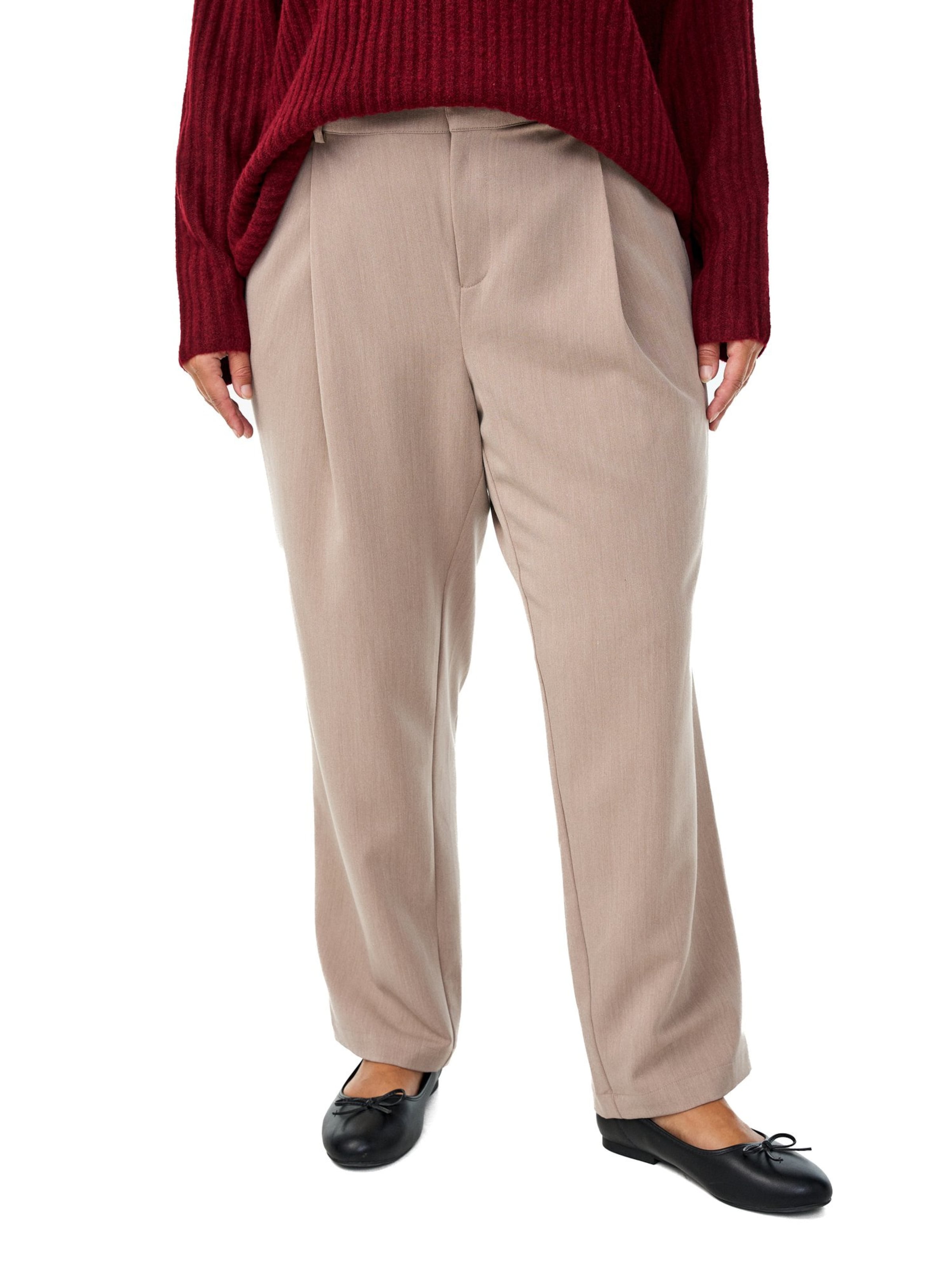 Zizzi Loosefit Hosen 'Melissa in Braun: Vorderseite