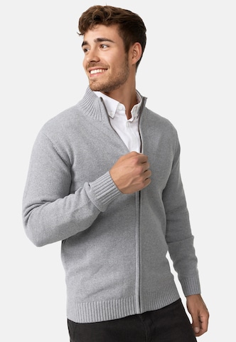 INDICODE JEANS Knit Cardigan ' Lut' in Grey