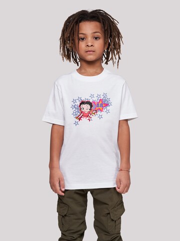 T-Shirt 'Betty Boop Purple Stars And Dots' F4NT4STIC en blanc : devant