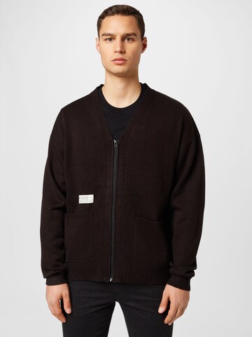 Redefined Rebel Knit Cardigan 'Roy' in Black: front