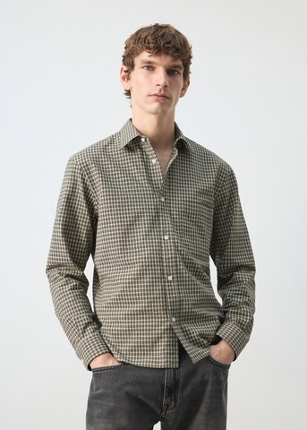 MANGO MAN Regular Fit Hemd in Beige: Vorderseite