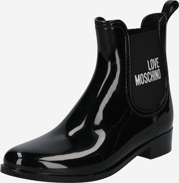 Love Moschino Rubber Boots in Black: front