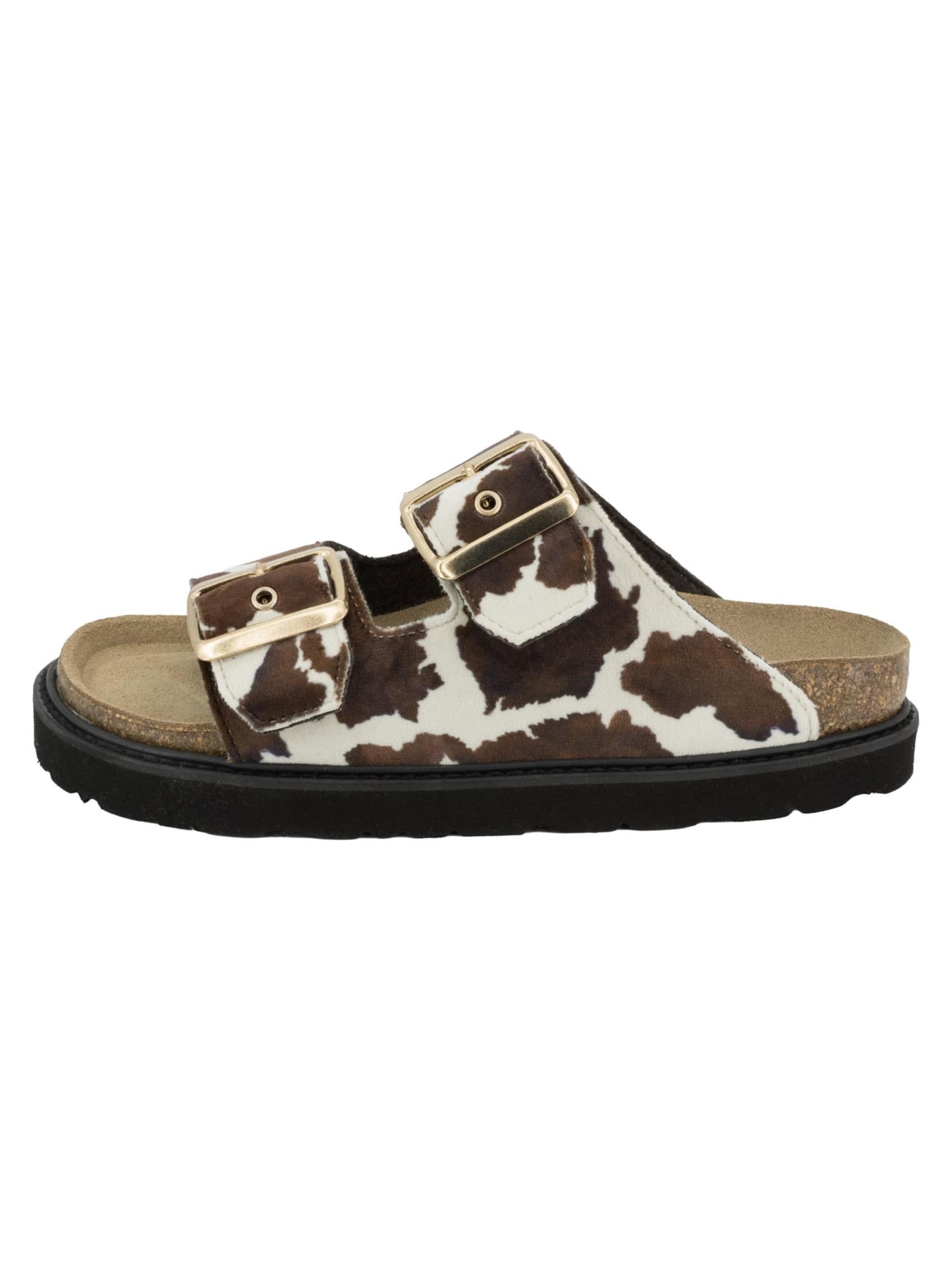 ROHDE Muiltjes 'Tropea' in Bruin: voorkant