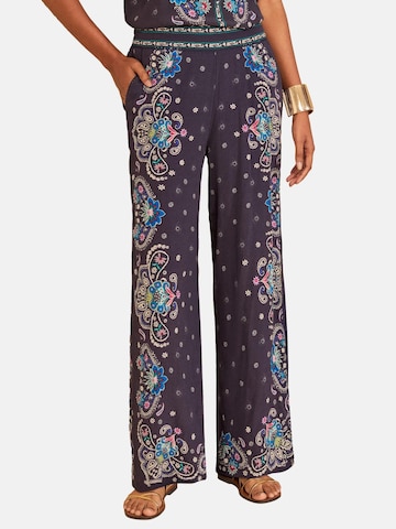 love & roses Wide leg Broek in Blauw: voorkant